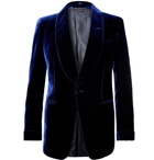 TOM FORD - Navy Shelton Slim-Fit Velvet Tuxedo Jacket - Men - Navy