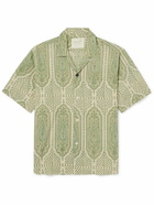 Kardo - Ronen Convertible-Collar Printed Cotton Shirt - Green