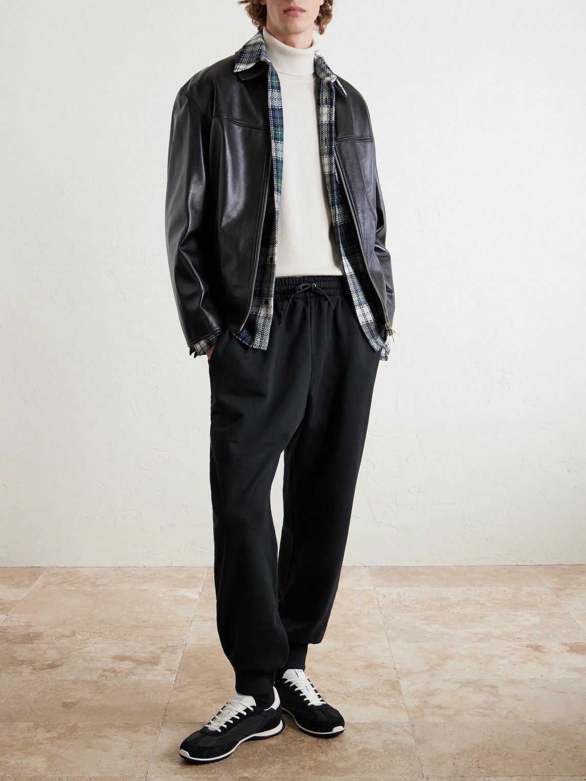CELINE - Tapered Logo-Embroidered Cotton Sweatpants - Black