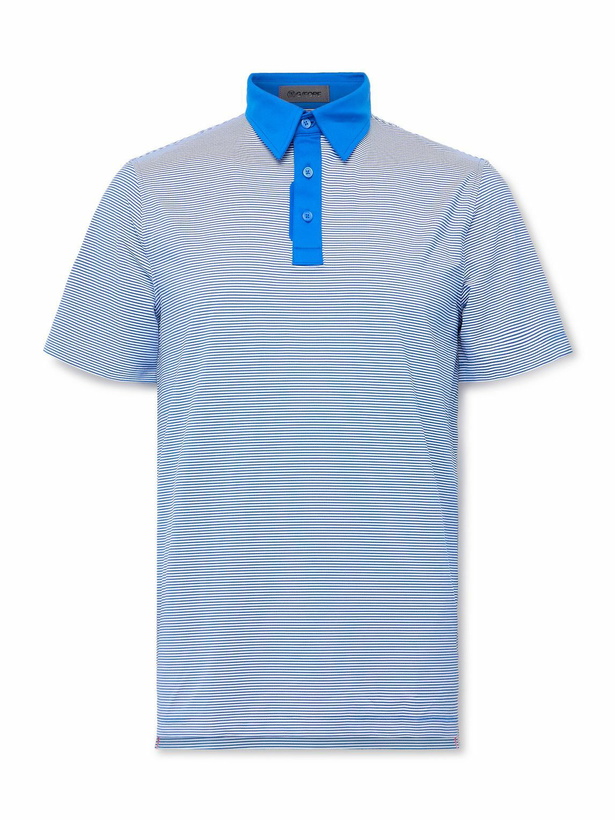 Photo: G/FORE - Striped Tech-Jersey Golf Polo Shirt - Blue