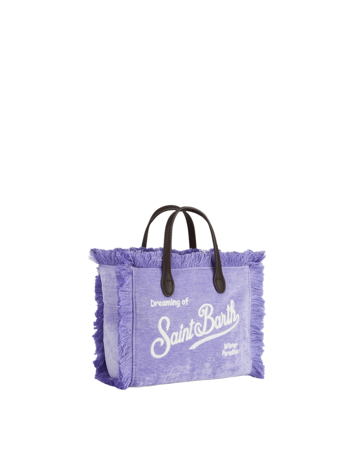 MC2 Saint Barth Lilac Velvet Chine Mini Vanity Fringed Bag