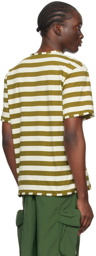 SUNNEI Green & White Striped T-Shirt