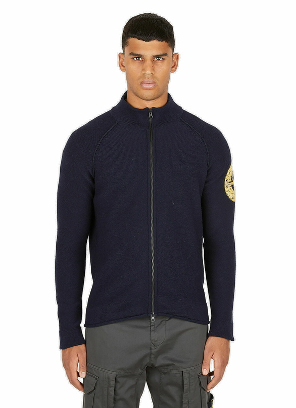 Photo: Zip Front Compass Sweater in Dark Blue