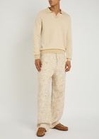 Aurélien Mélange-knit Cashmere Polo Jumper Beige