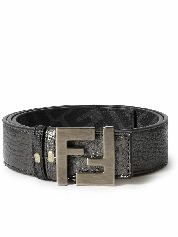 Photo: Fendi - 3cm Reversible Textured-Leather Belt - Gray