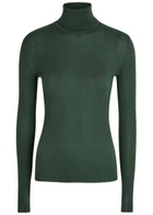 Gabriela Hearst Peppe Roll-neck Cashmere-blend top Green