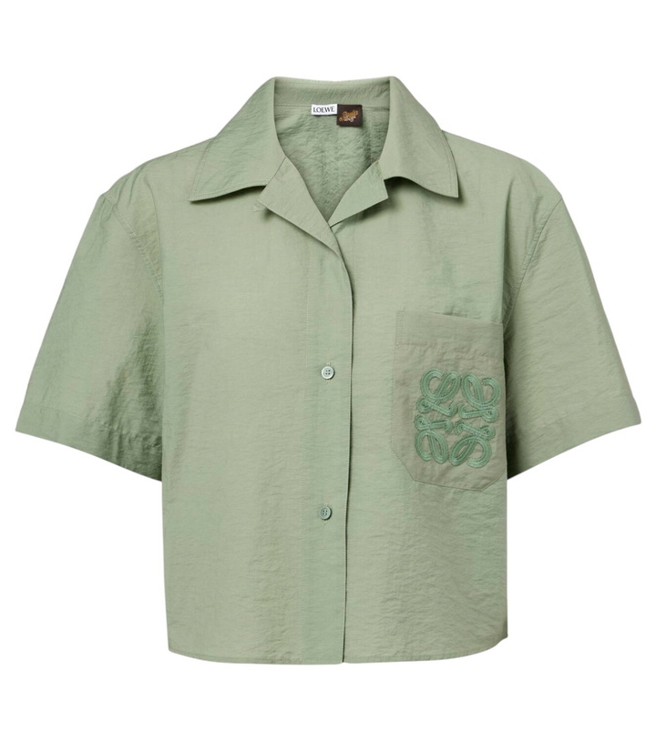 Photo: Loewe Anagram cotton-blend poplin shirt