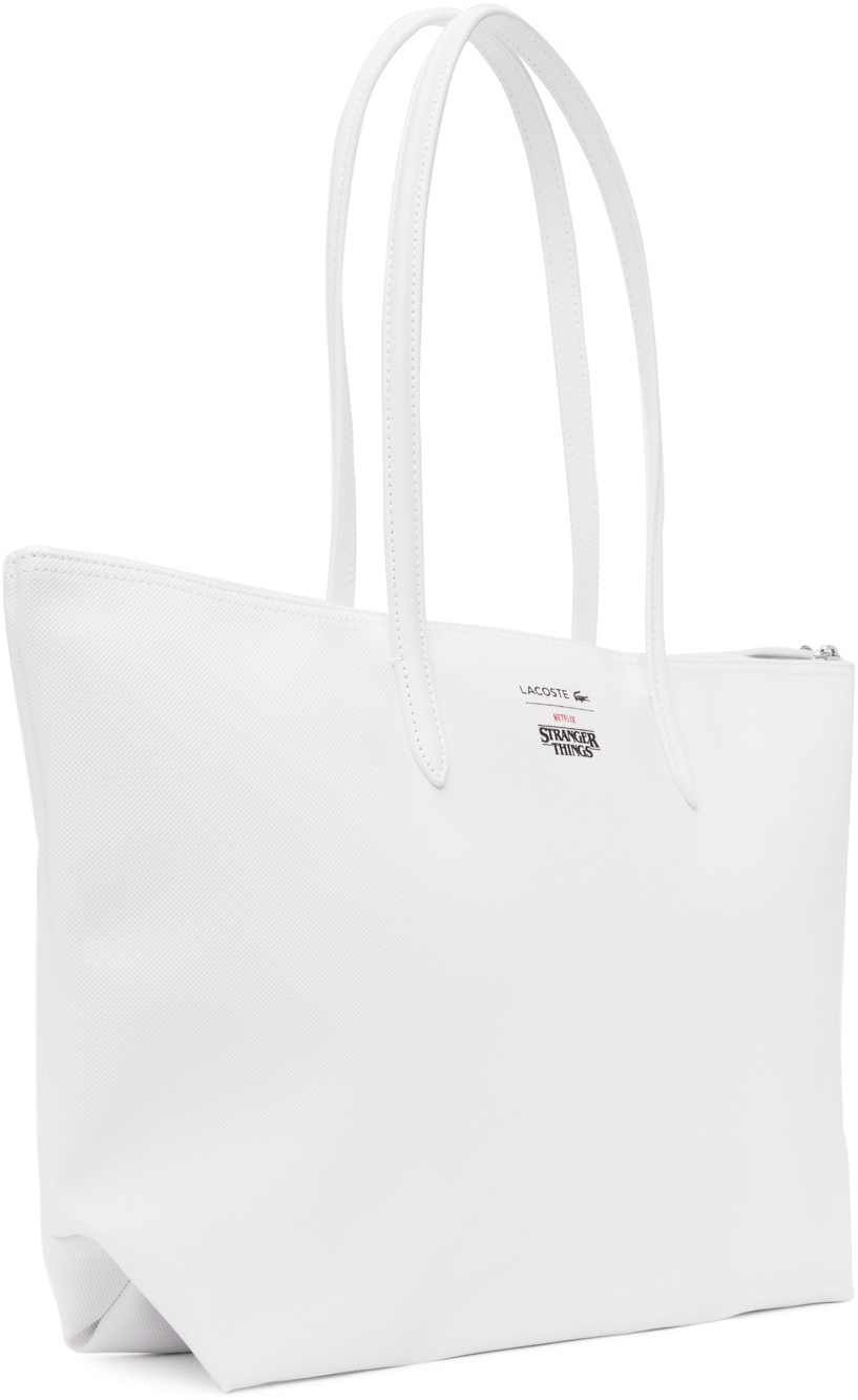 Lacoste White Stranger Things Shopping Tote Lacoste