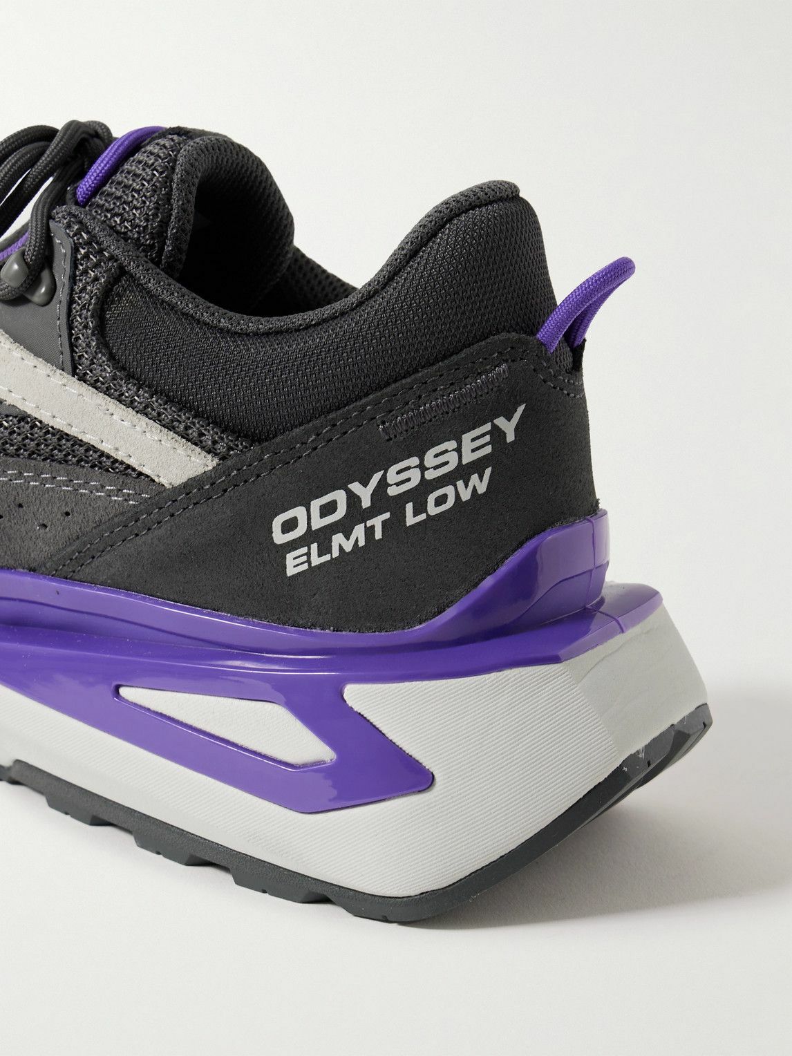 Salomon - Odyssey ELMT Suede-Trimmed Mesh Sneakers - Gray Salomon