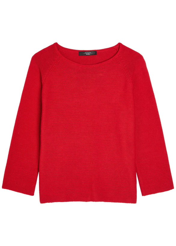 Photo: Weekend Max Mara Addotto Knitted Cotton Jumper Red