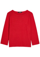 Weekend Max Mara Addotto Knitted Cotton Jumper Red