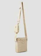 Re-Nylon Messenger Crossbody Bag in Beige