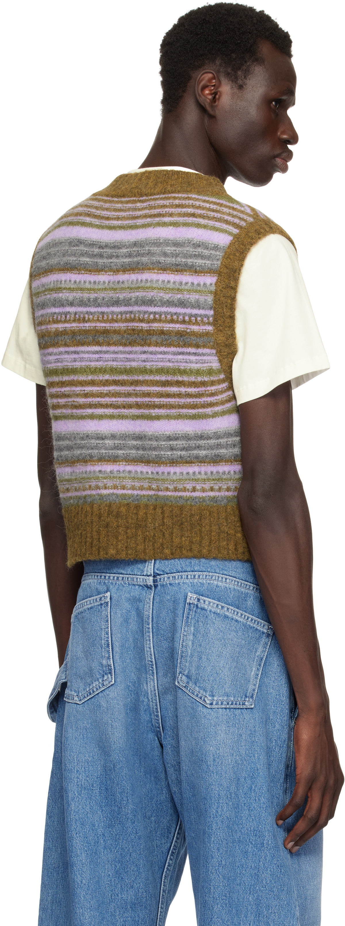 GANNI Multicolor Soft Wool Stripe Vest
