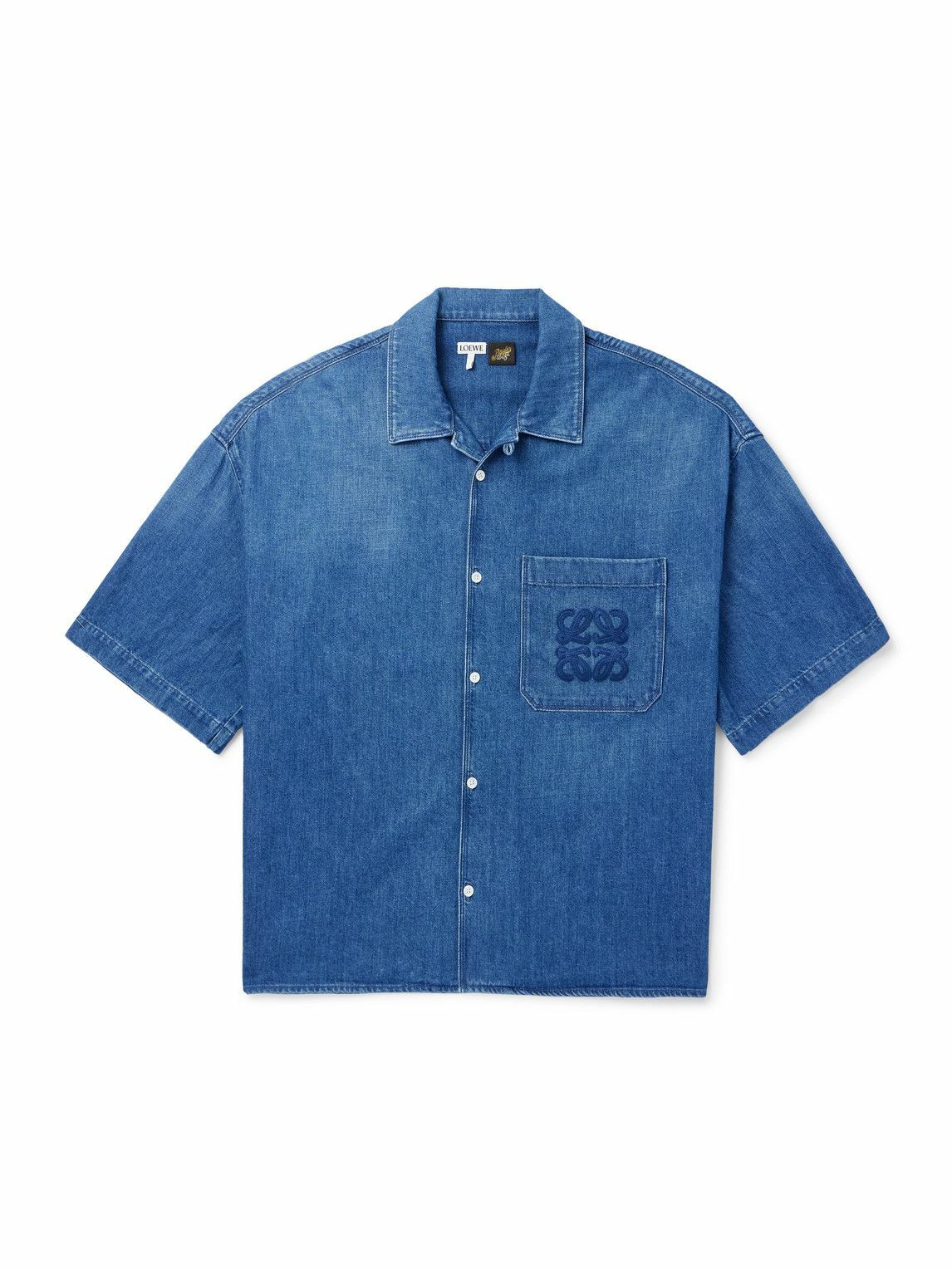 LOEWE - Paula's Ibiza Logo-Embroidered Denim Shirt - Blue Loewe