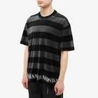 MASTERMIND WORLD Men's Velour Stripe T-Shirt in Black/Charcoal
