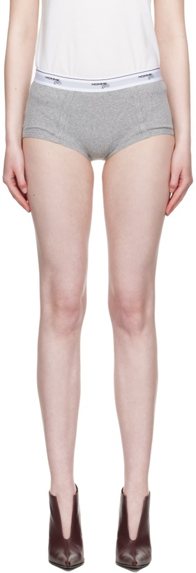Photo: HommeGirls Gray Ribbed Jersey Boy Briefs