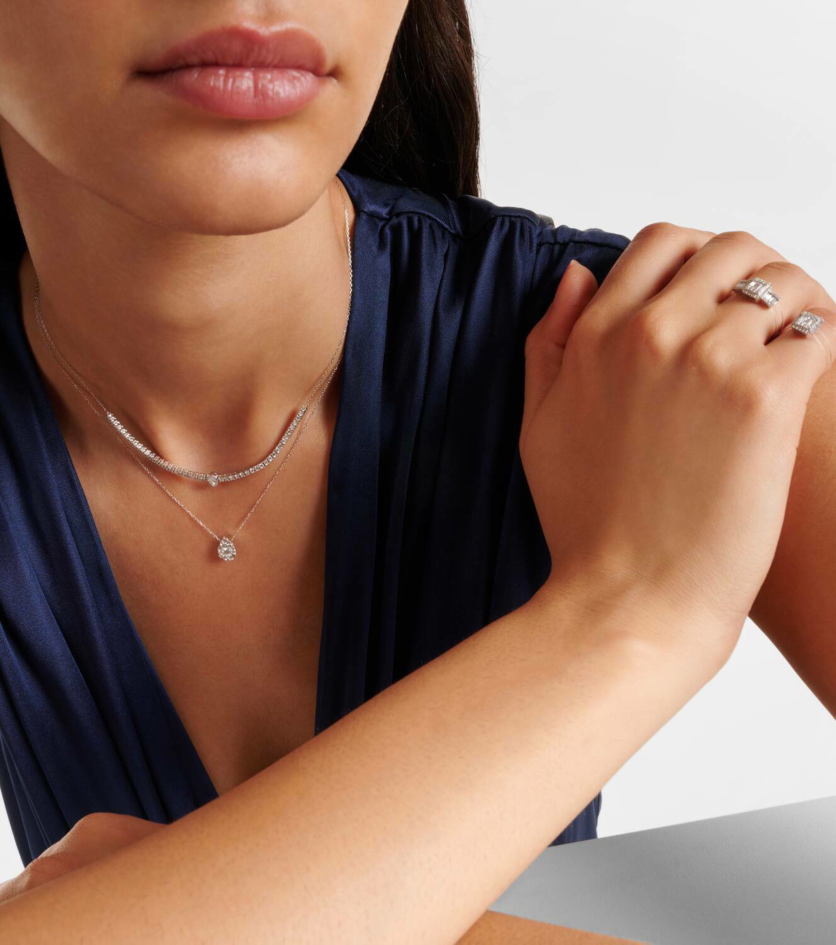 Persée 18kt white gold necklace with diamonds