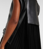 Junya Watanabe Faux leather and jersey maxi dress