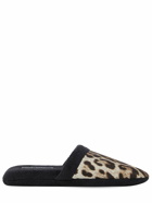 DOLCE & GABBANA - Leopardo Cotton Terry Slippers