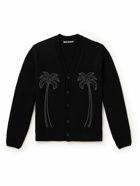 Palm Angels - Studded Knitted Cardigan - Black