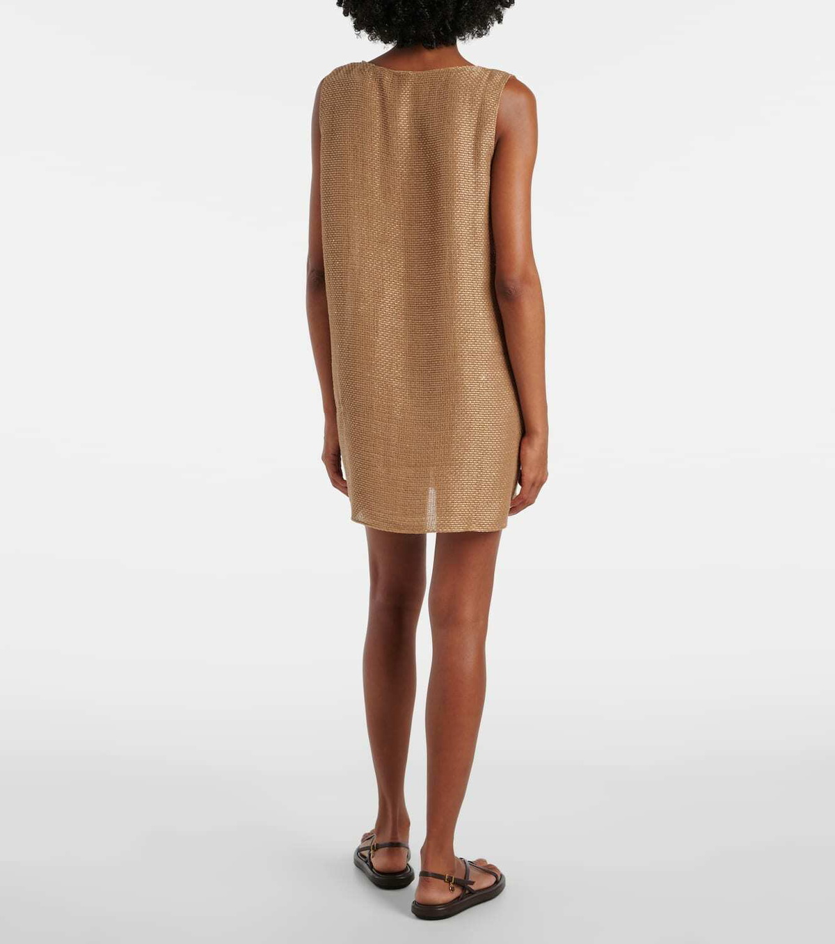Leset Stella sequined linen-blend minidress
