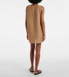 Leset Stella sequined linen-blend minidress