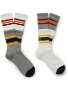 Comfy Outdoor Garment - Reversible Striped Cotton-Blend Socks