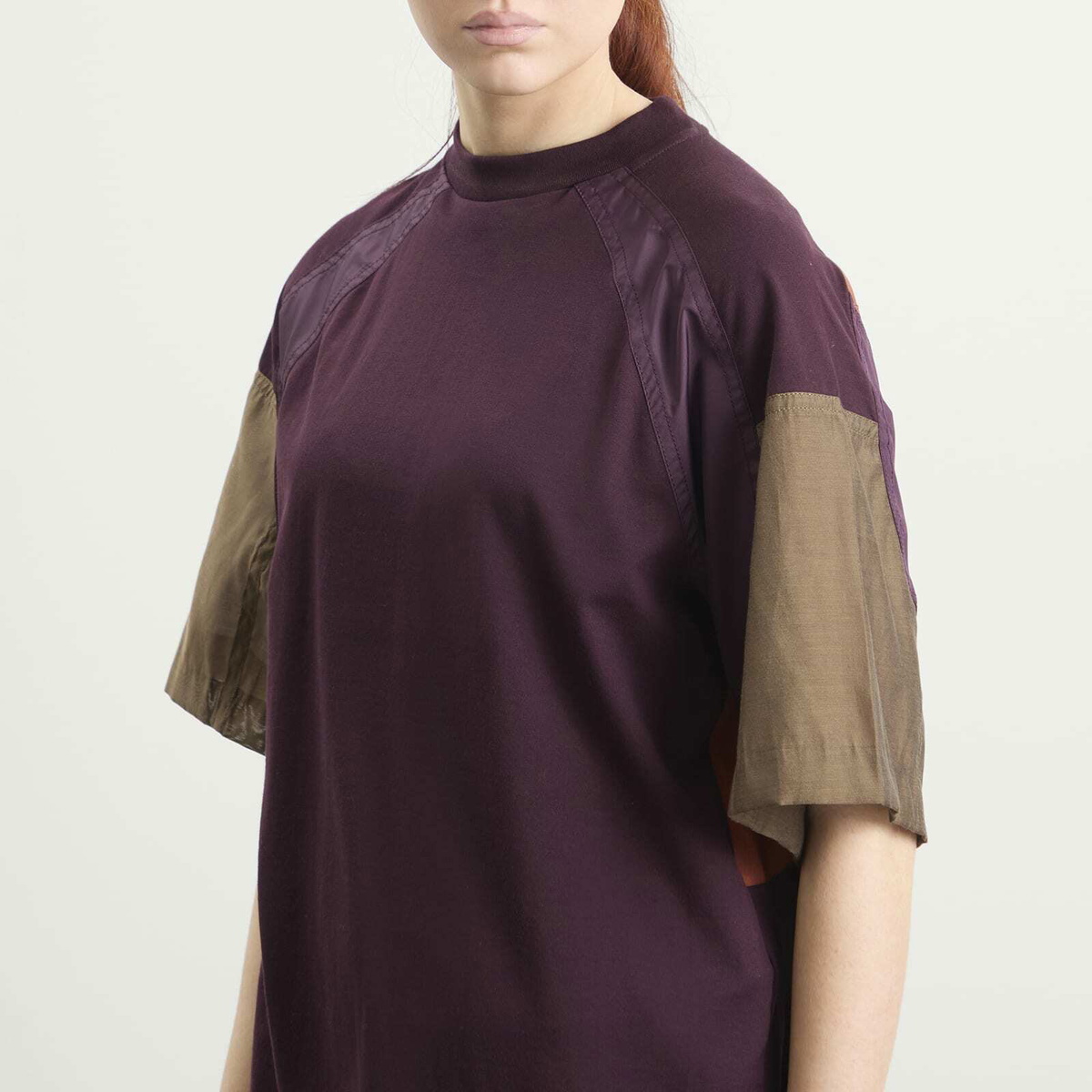 TOGA ARCHIVES Women's TOGA Cotton Taffeta T-Shirt in Dark Red
