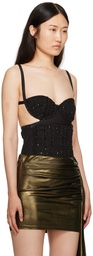 GCDS Black Sequin Bodysuit