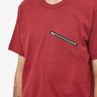 Comme des Garçons SHIRT Men's Zip Pocket Tee in Burgundy