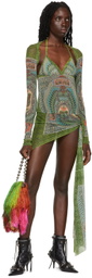 Jean Paul Gaultier SSENSE Exclusive Green Banknote Cardigan