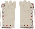 Bode Off-White Tiny Star Gloves