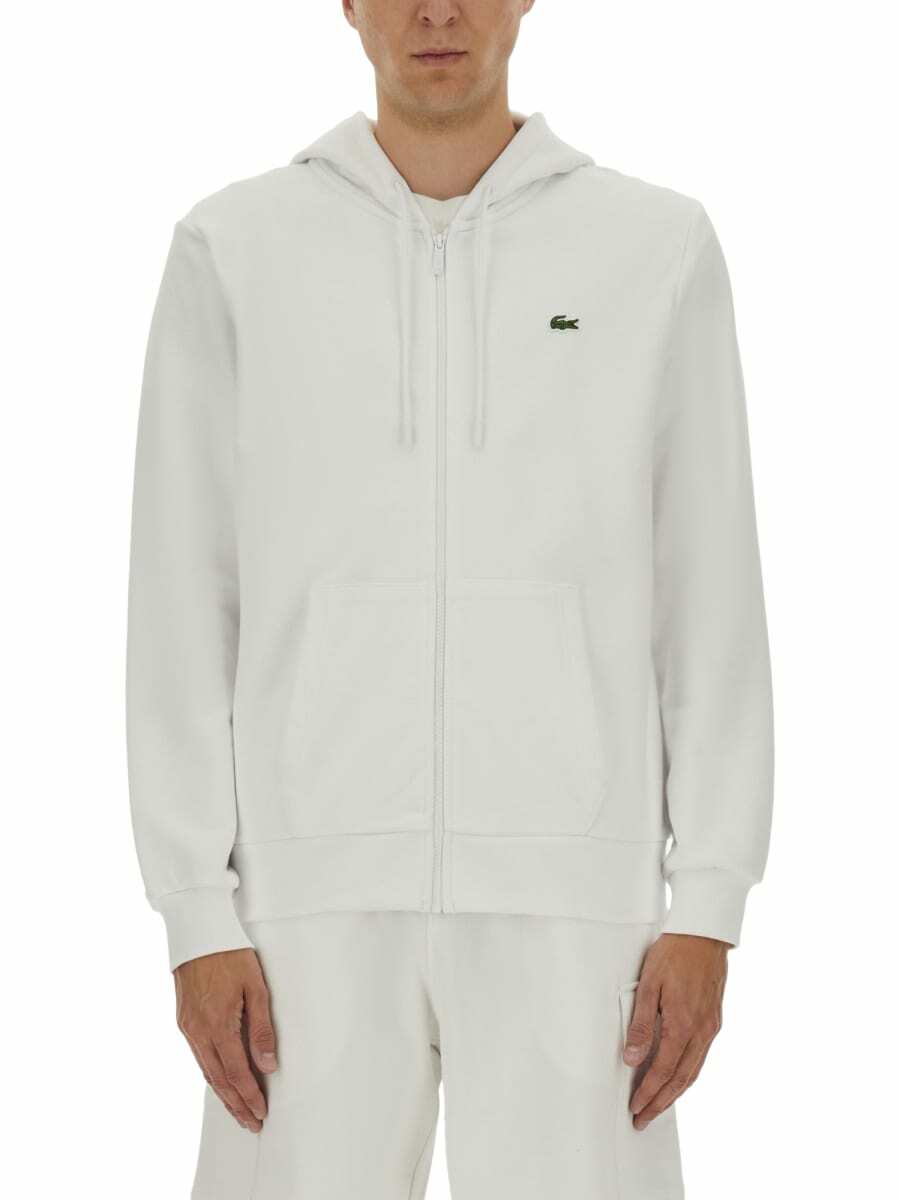 Lacoste x Thrasher Hoody in White Lacoste