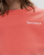 Sporty & Rich Serif Logo Embroidered Cropped Crewneck Dip Dye Pink - Womens - Sweatshirts