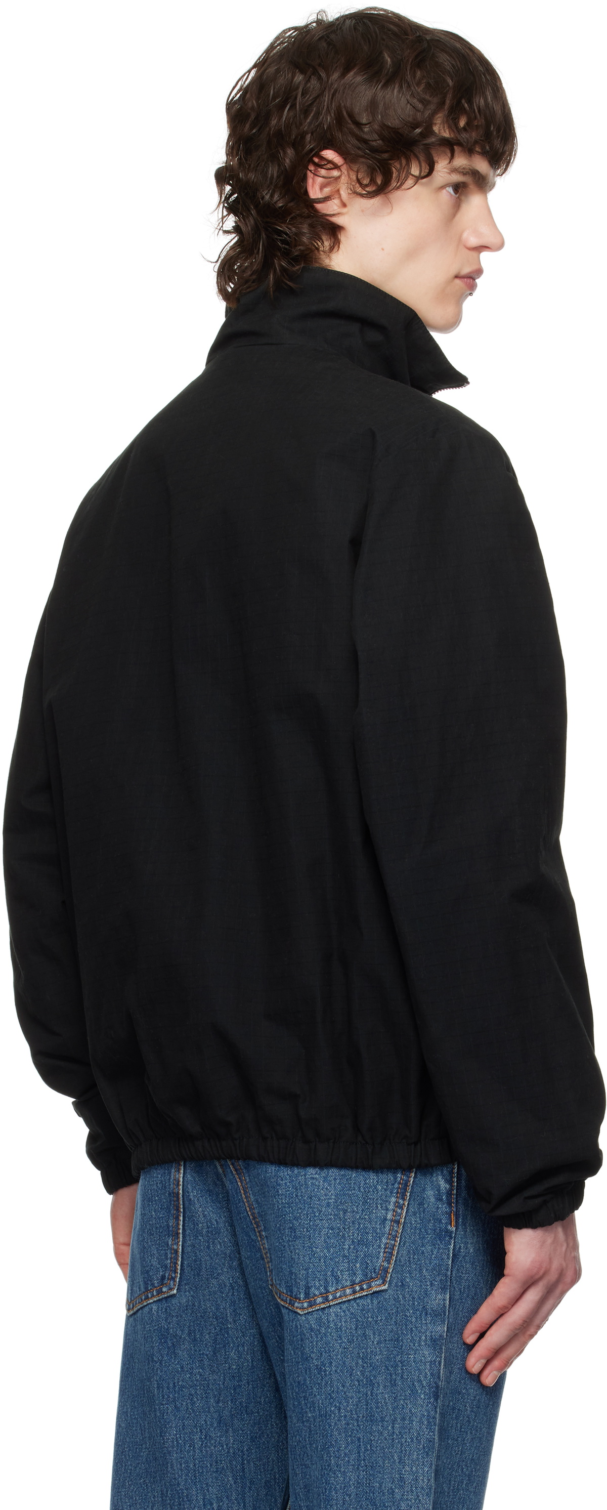 Bally Black & Blue Check Reversible Jacket