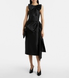 Shushu/Tong Bow-detail wool and silk-blend midi dress