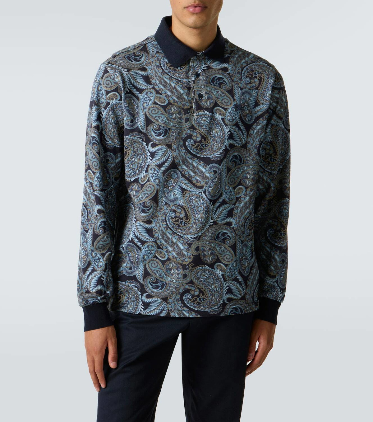Etro Paisley cotton polo sweater