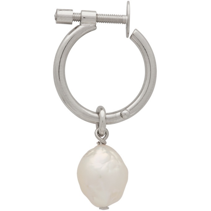 Photo: Givenchy Silver Large Pearl Pendant Earring