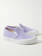 LOEWE - Terra Vulca Rubber-Trimmed Suede Slip-On Sneakers - Purple