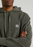 Loewe Logo Hooded Wool Sweatshirt Grey
