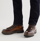 Ralph Lauren Purple Label - Fidel Burnished-Leather Boots - Brown