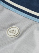 Mr P. - G/FORE Golf Striped Logo-Appliquéd Piqué Polo Shirt - Gray
