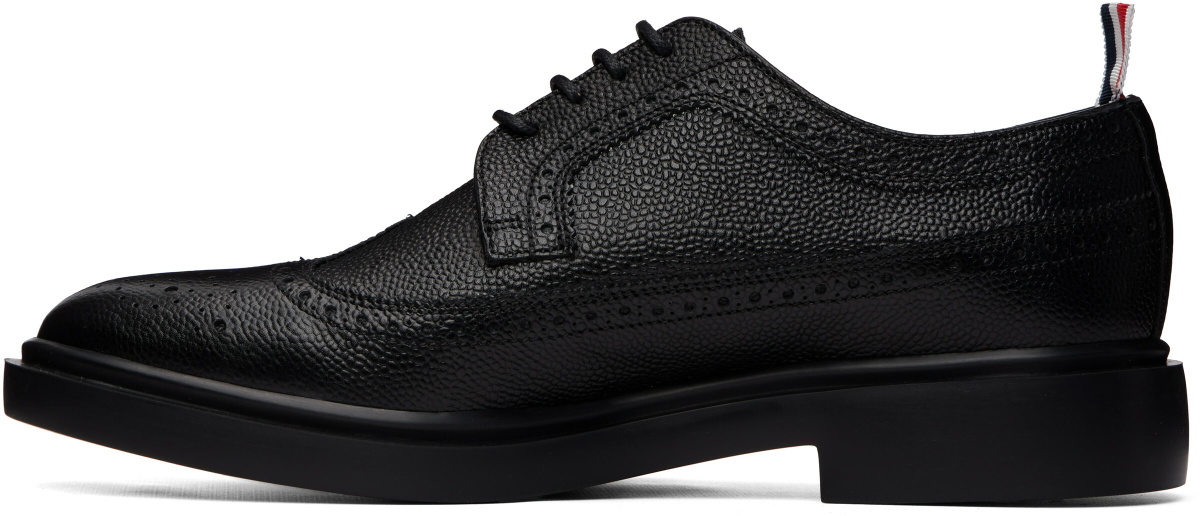 Thom Browne Black Pebble Grain Longwing Brogues