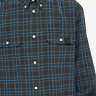 Loewe Men's Chest Pocket Check Shirt in Dark Grey/Blue