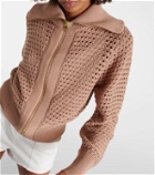 Varley Eloise open-knit cotton zip-up sweater