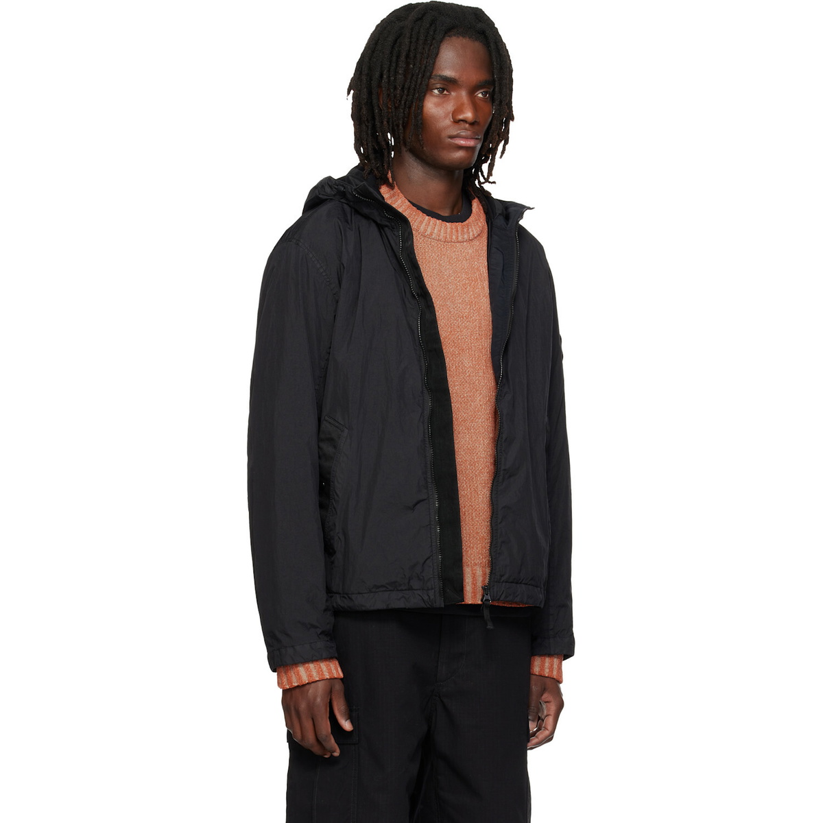 Stone Island Black 4100001 Crinkle Reps NY Jacket