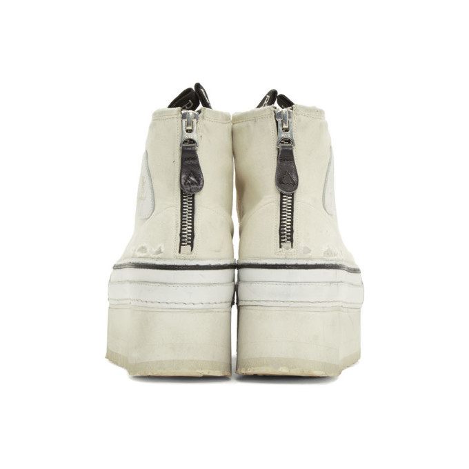 R13 Off White Platform High Top Sneakers R13