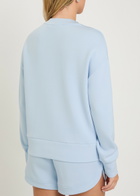 Varley Rasco Namesake Embroidered Stretch-jersey Sweatshirt Light Blue