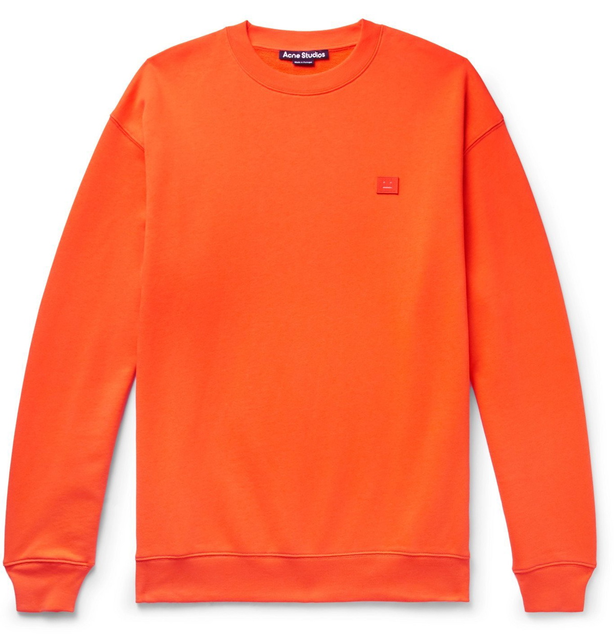 Acne Studios Forba Oversized Logo Appliqued Loopback Cotton Jersey Sweatshirt Orange Acne Studios