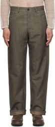 Aviva Jifei Xue Khaki Uneven Ink 5 Pocket Jeans